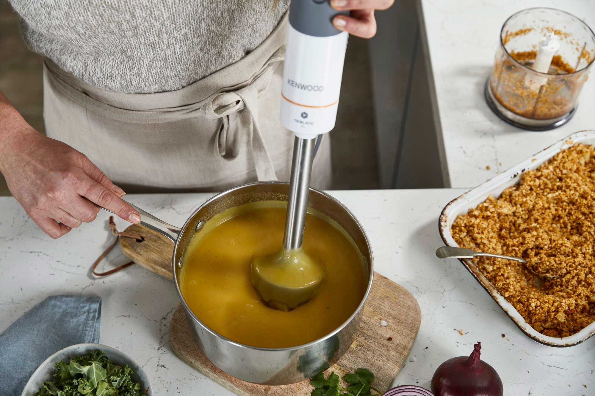 KENWOOD Blender Ręczny TriBlade 3 Ostrza Turbo 850W Biały — miniatura 7