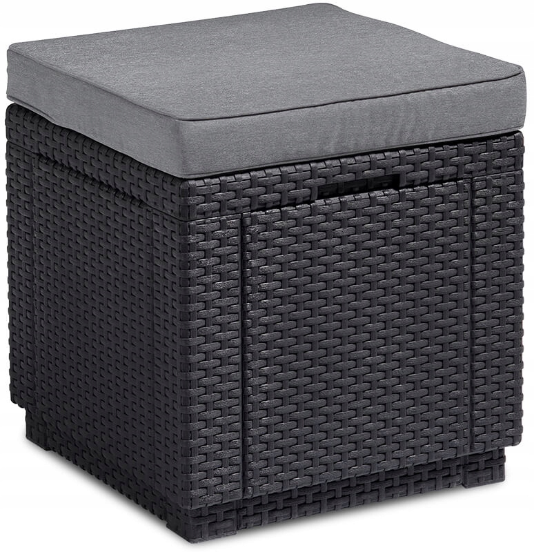 Pufa Ogrodowa ze schowkiem CUBE Graphite