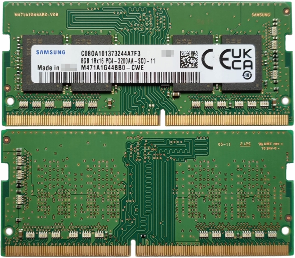 (n) 8GB 1*8GB Samsung DDR4 3200MHz 1,2V M471A1G44BB0-CWE