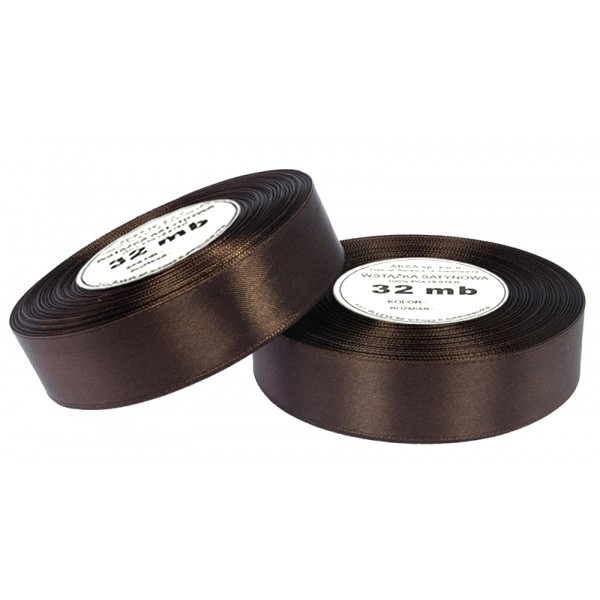 

Wstążki wstążka tasiemka satynowa c.brąz 25mm 32mb