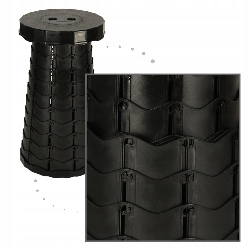 Taboret Krzesło Składane Kemping Piknik Stołek Turystyczny Czarny Stan opakowania oryginalne