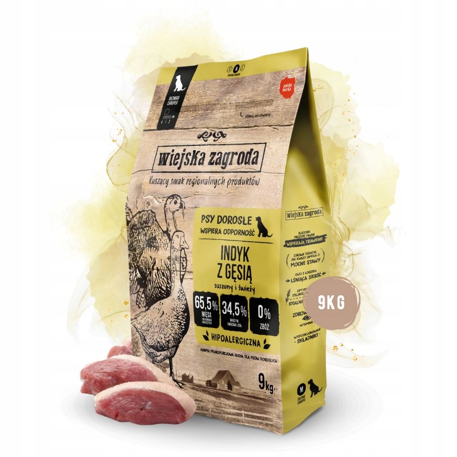 Wiejska Zagroda Karma sucha dla psa Indyk Gęś Warzywa Średnie rasy M 9kg