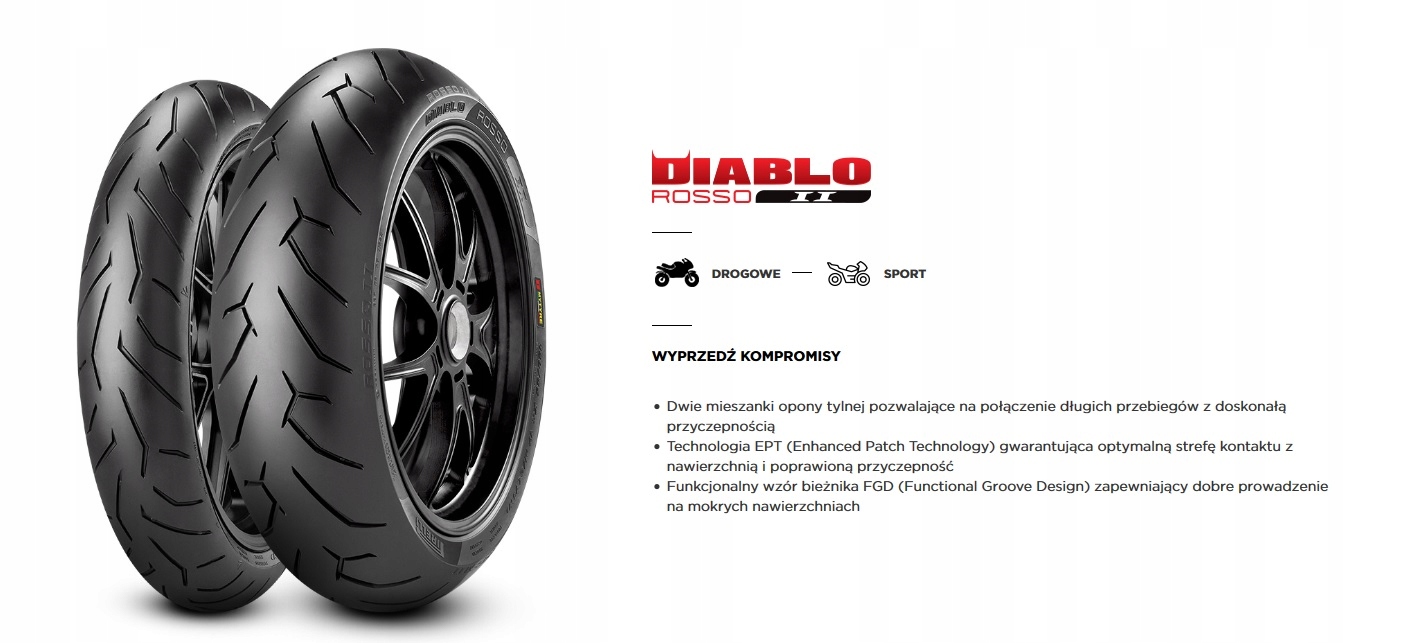 110/70R17 PIRELLI DIABLO ROSSO II 2 54H PRZÓD MOTO Marka Pirelli
