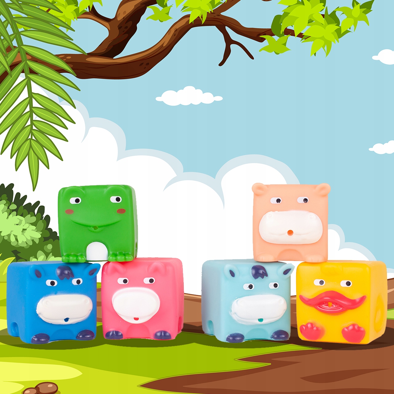 SOFT BLOCKS HAPPY COLORFUL ANIMALS 6ел Вага виробу в упаковці 0,313 кг