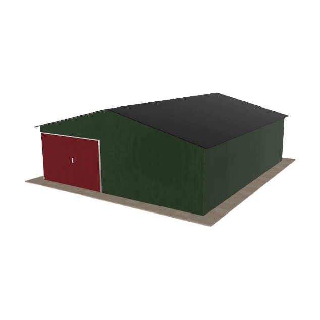 Plechová garáž 7x8 m jednopolohová, dvoupolohová, zelená