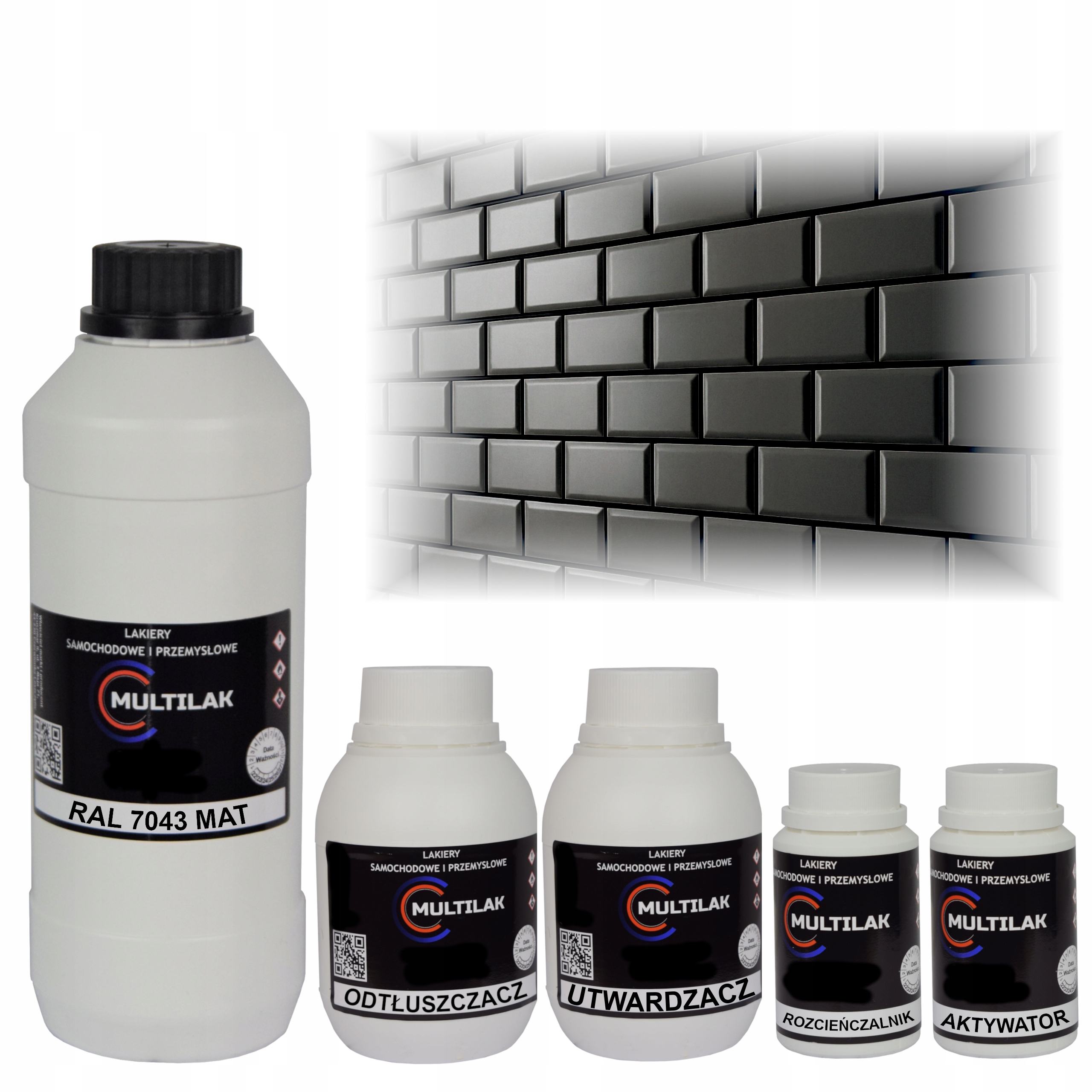 Lak barva Ral 7043 na glazuru dlaždic na váleček štětec 1L Mat