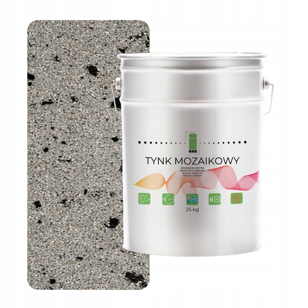 Mozaiková Omietka Šedá S Čiernou Mikou Marmolit Klasa 1 Mozaika 25Kg