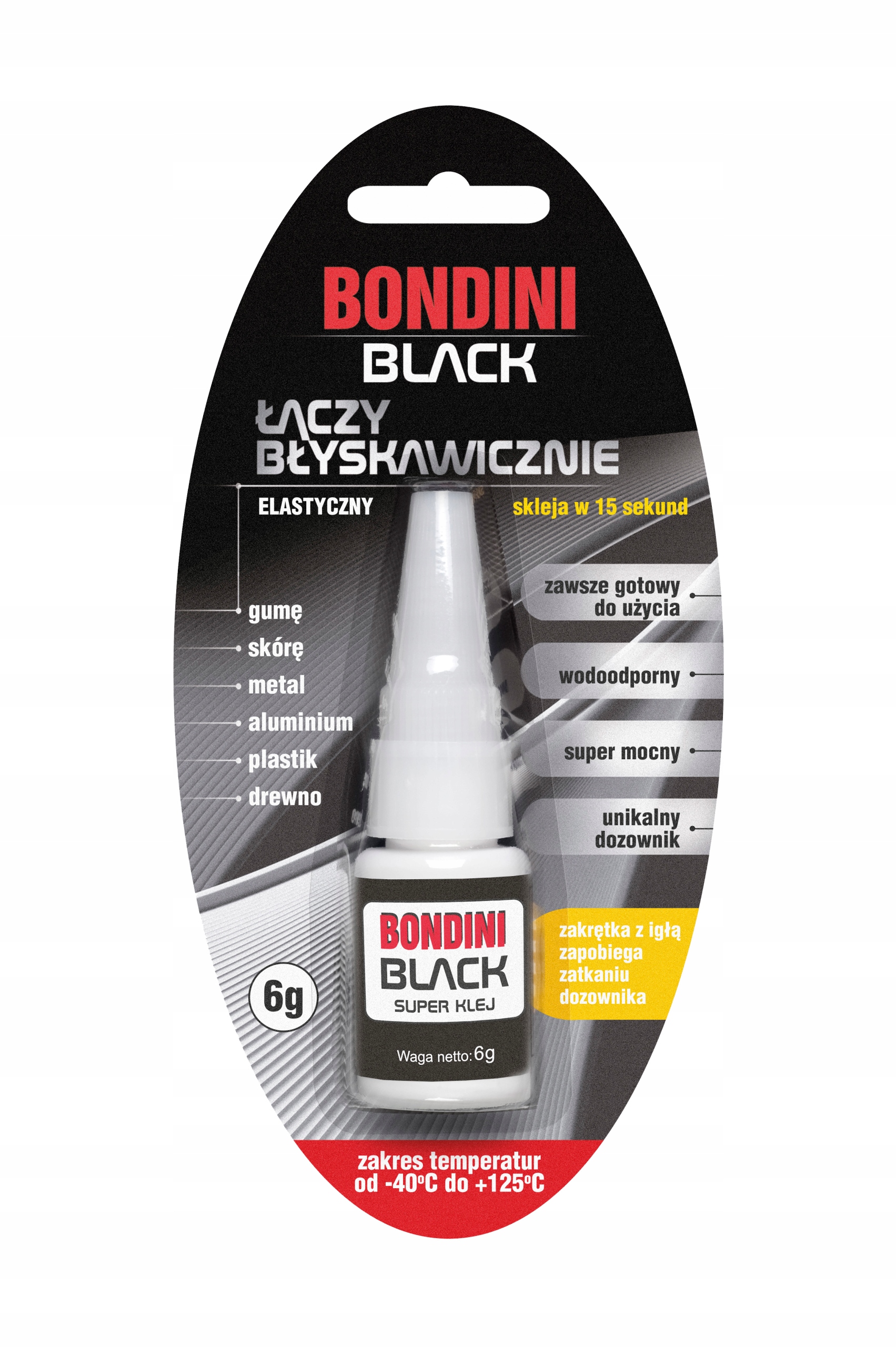 

Klej błyskawiczny Bondini Black elastyczny 6g