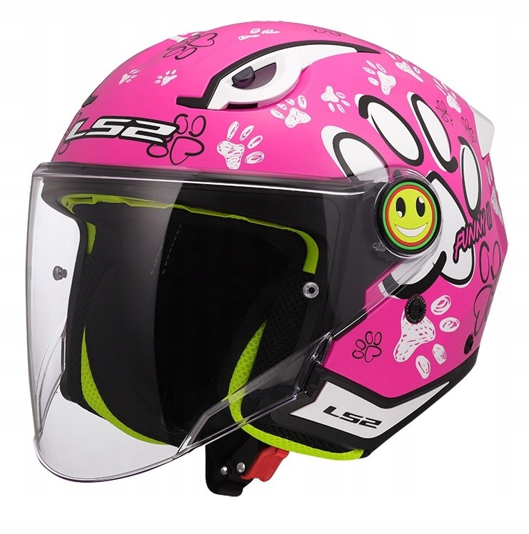 LS2 OF622 Funny II Paws Pink detská otvorená prilba junior S (47-48 cm)