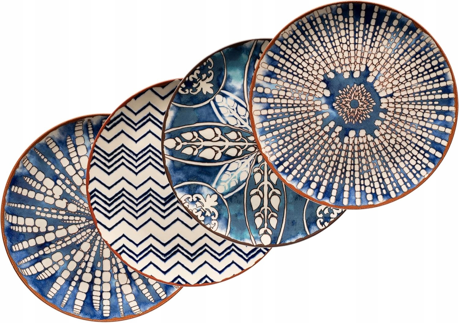 Dekoratívne Taniere Iberico Blue 32 CM Maurské Vzory Sada 4 Ks