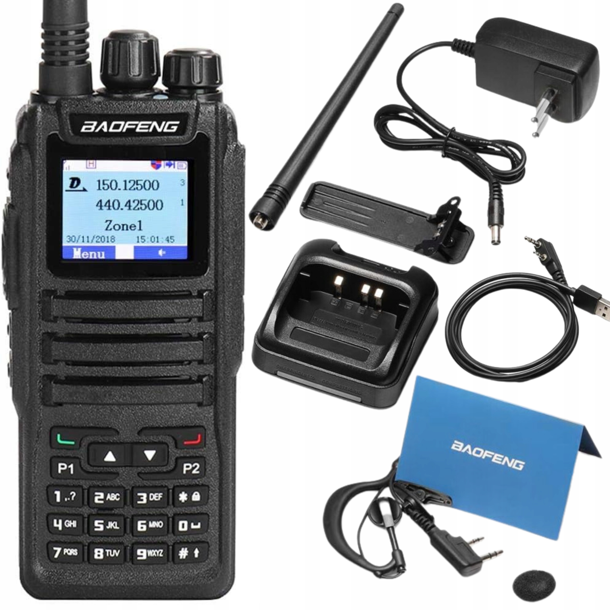 Baofeng DM-1701 rádiotelefón Dmr Tier II Vhf/uhf OpenGD77 Usb Kábel