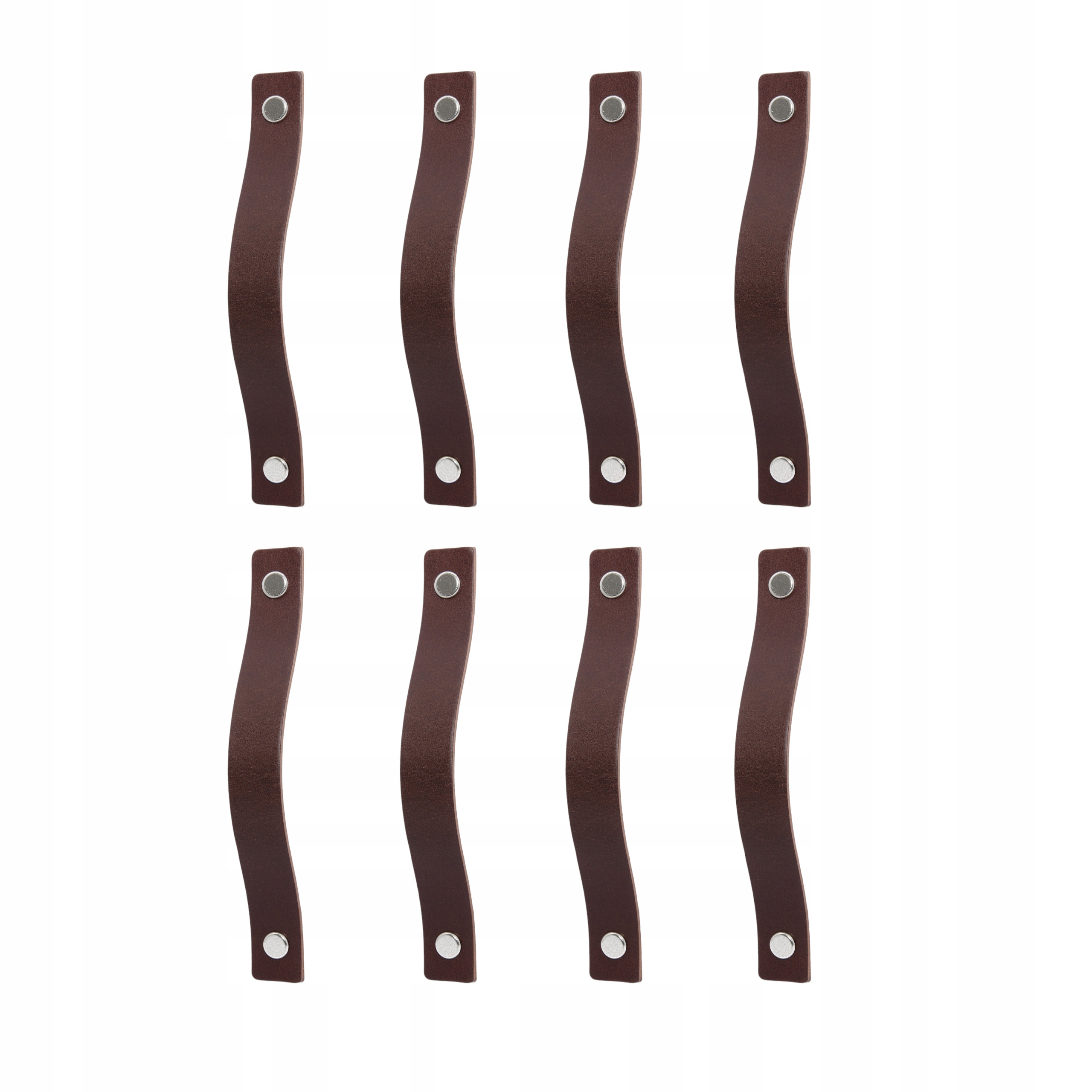 Set 8 x Kožená nábytková úchytka Coloriso Hnědá 128 mm Šrouby