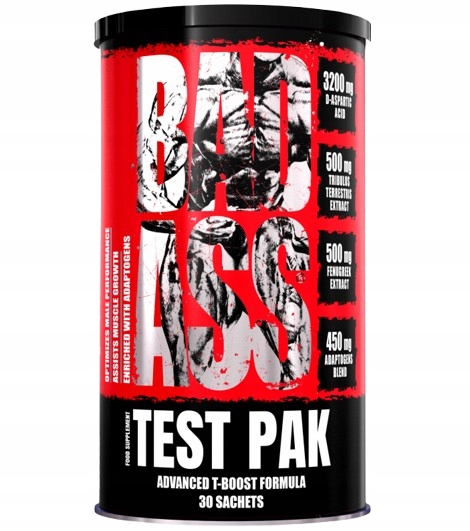 Bad Ass Test Pak 30 sáčků Testo Booster Libido Svaly Síla Muž