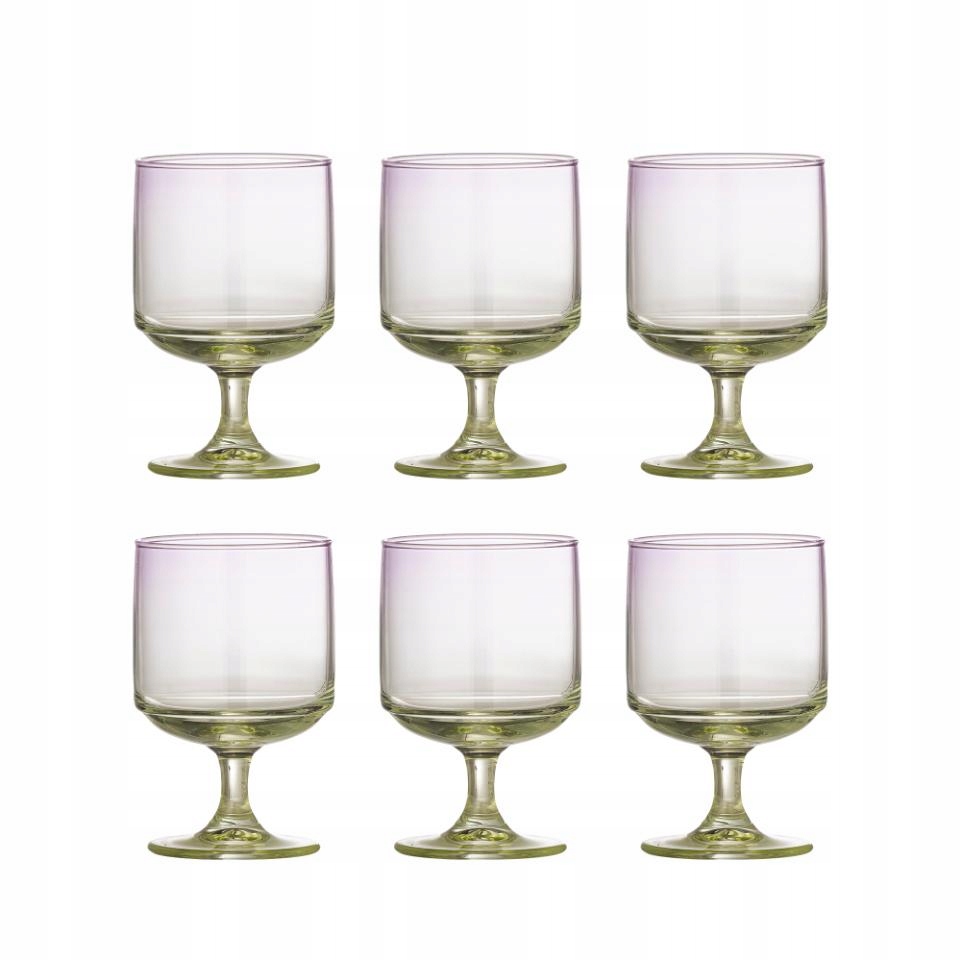 Bloomingville Luciana Barevné Sklenice na nožce na nápoje 300 ml 6 Ks