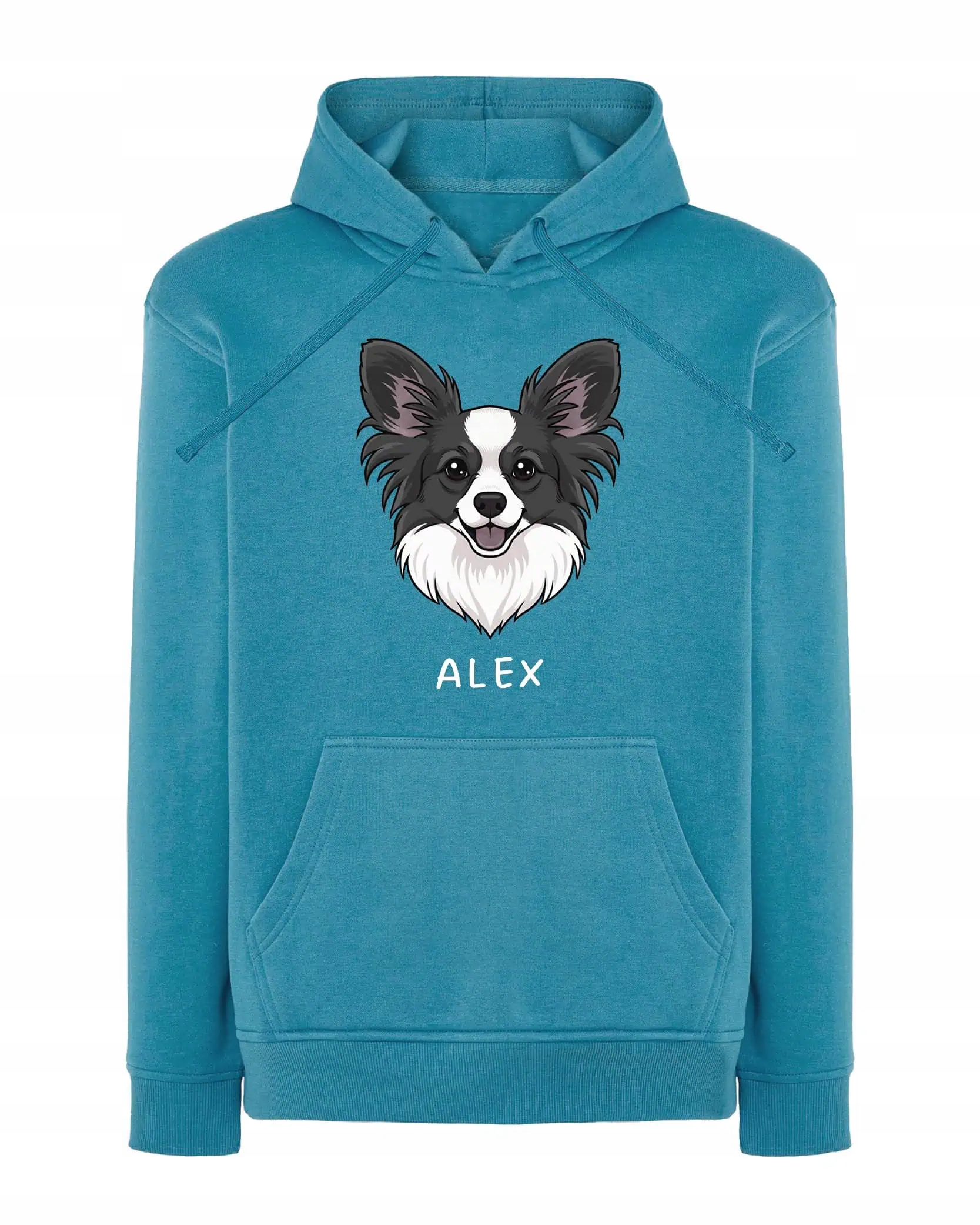 Mikina s kapucí Papillon Personalizovaná Pupil Pes Světle modrá L