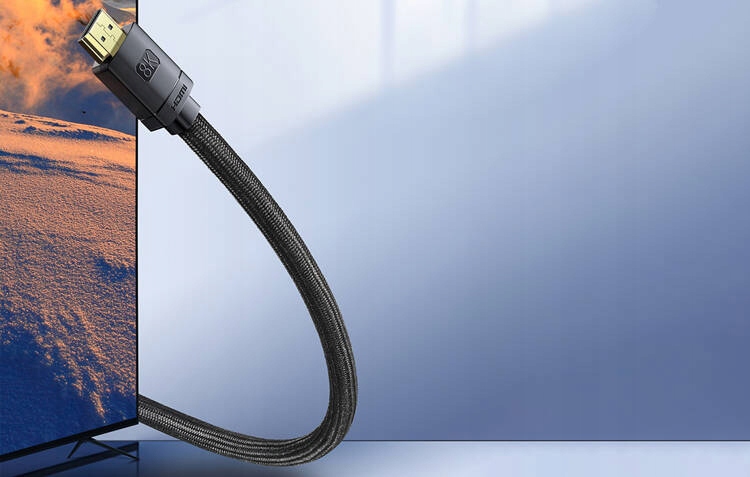 Kabel HDMI 2.1 8K 60Hz, 3D, HDR, 48Gbps, 3m czarny Złącza HDMI - HDMI