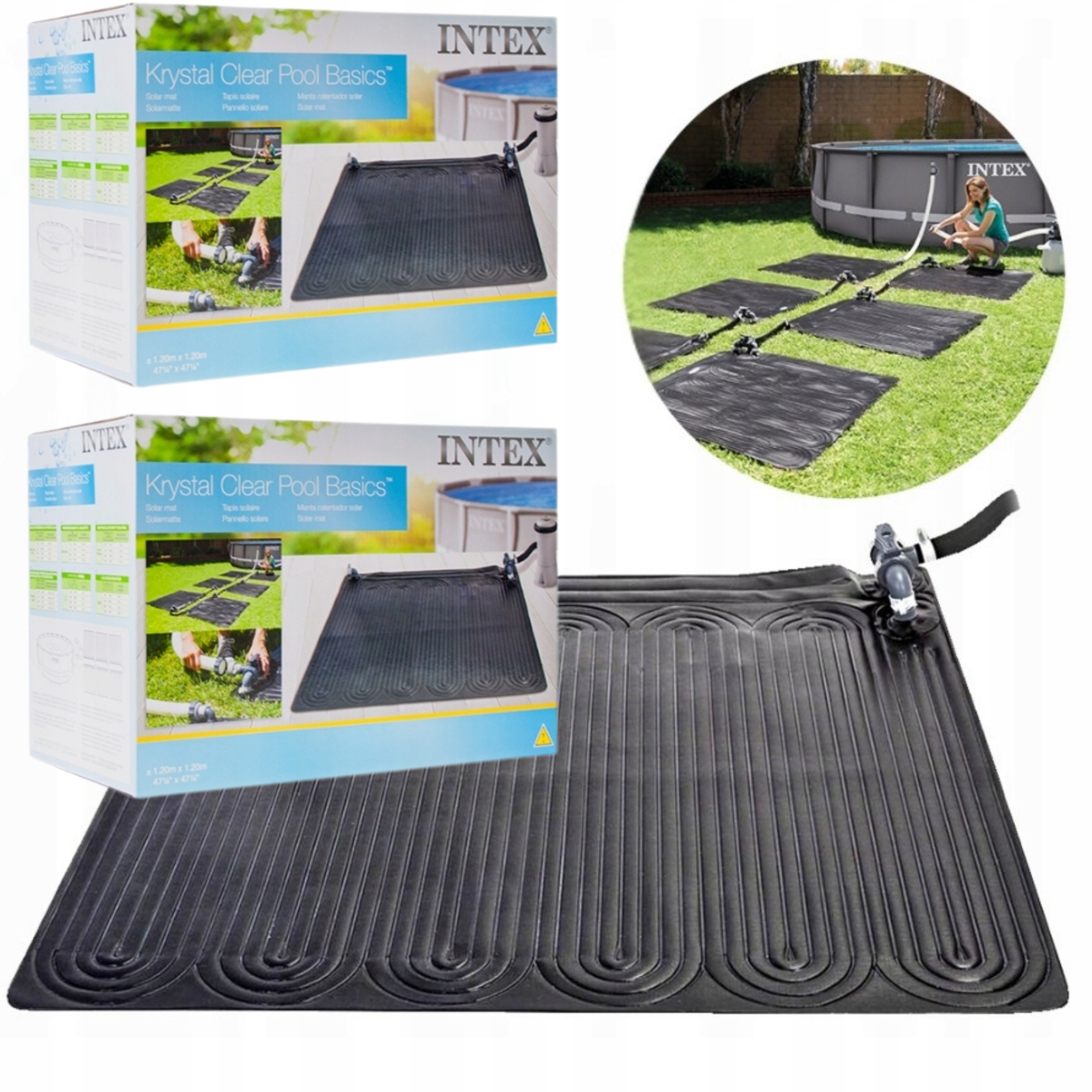 2x Mata Solarna Podgrzewacz Wody w Basenie 120x120 Intex Model 2025