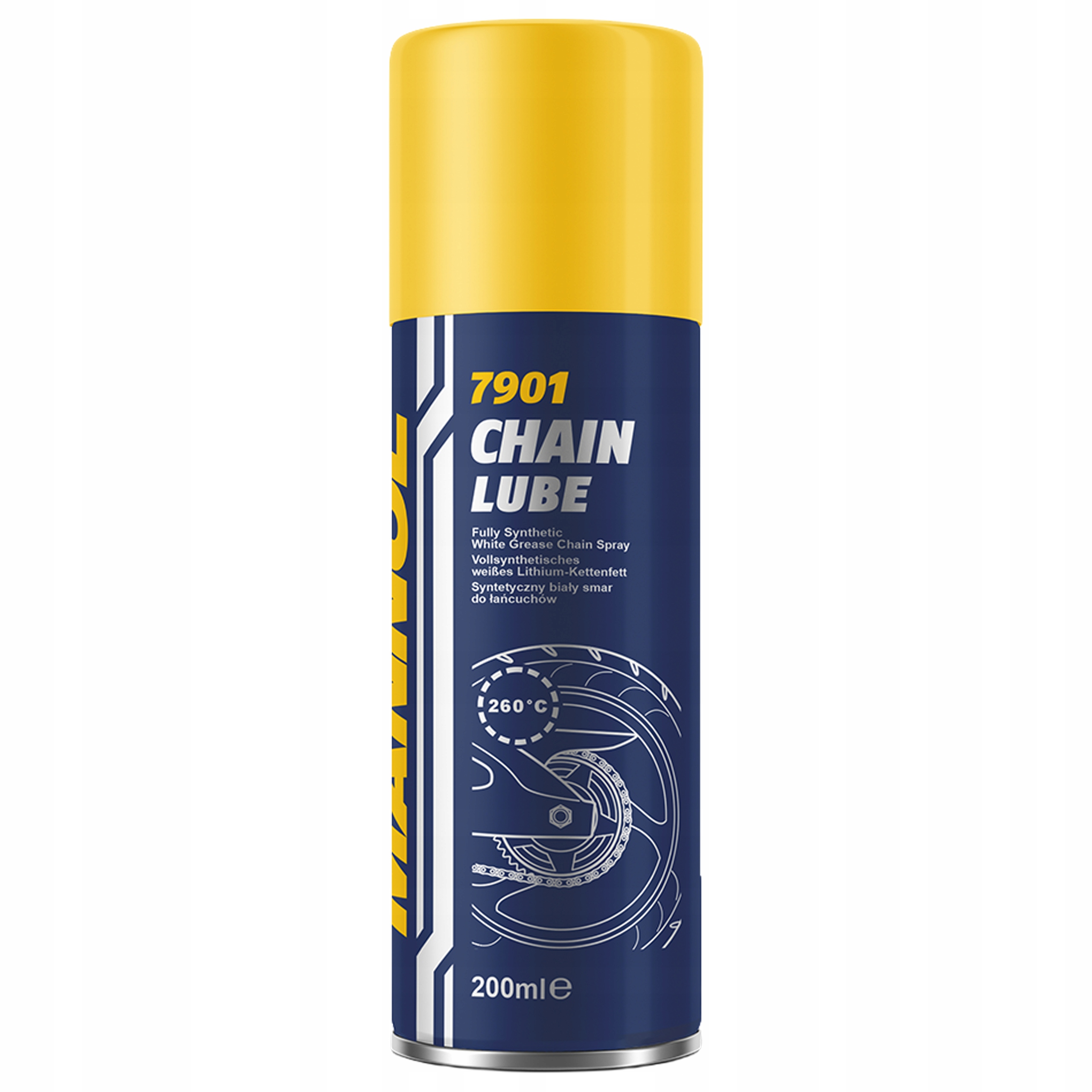 Smar do łańcucha motocyklowego Mannol Chain Lube 7901 biały 200ml