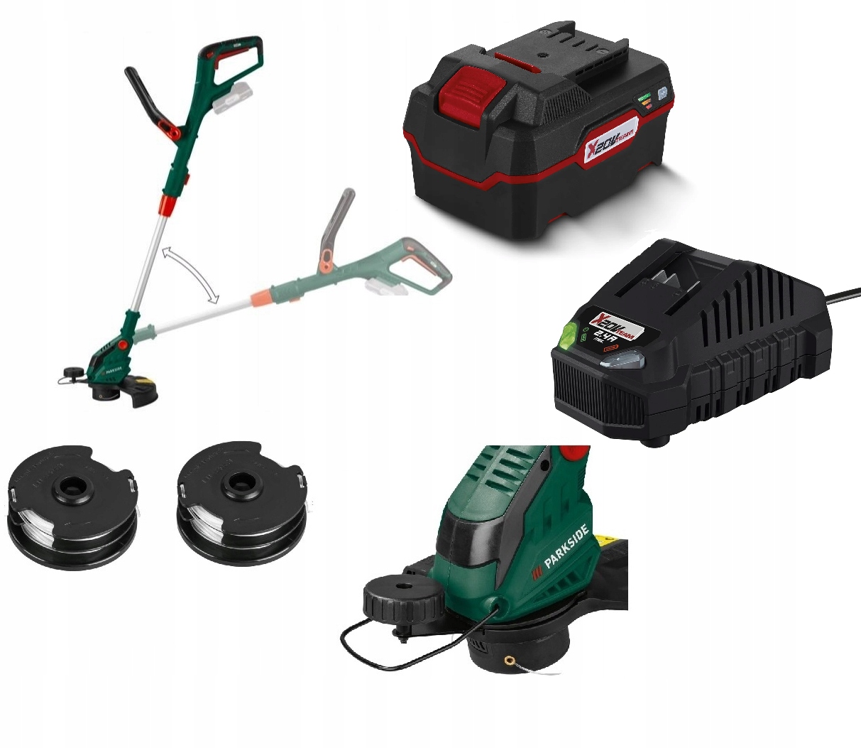 Podkaszarka Akumulatorowa Do Trawy Parkside 20V 2 Szpule Akumulator 4AH Ład