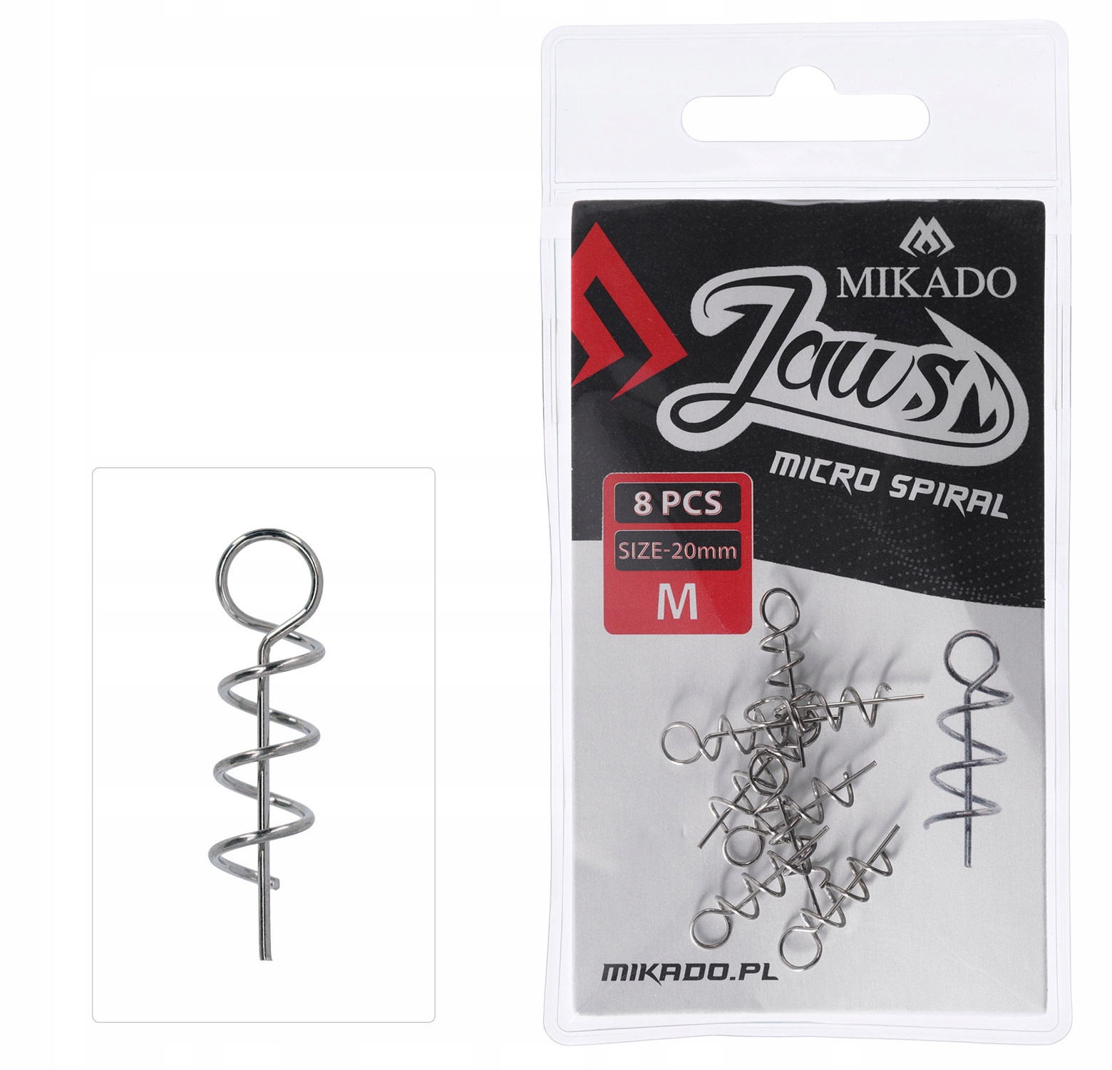 Wkręt Do Gum Przynęt Miękkich Jaws Micro Spiral S 15mm 8szt Mikado