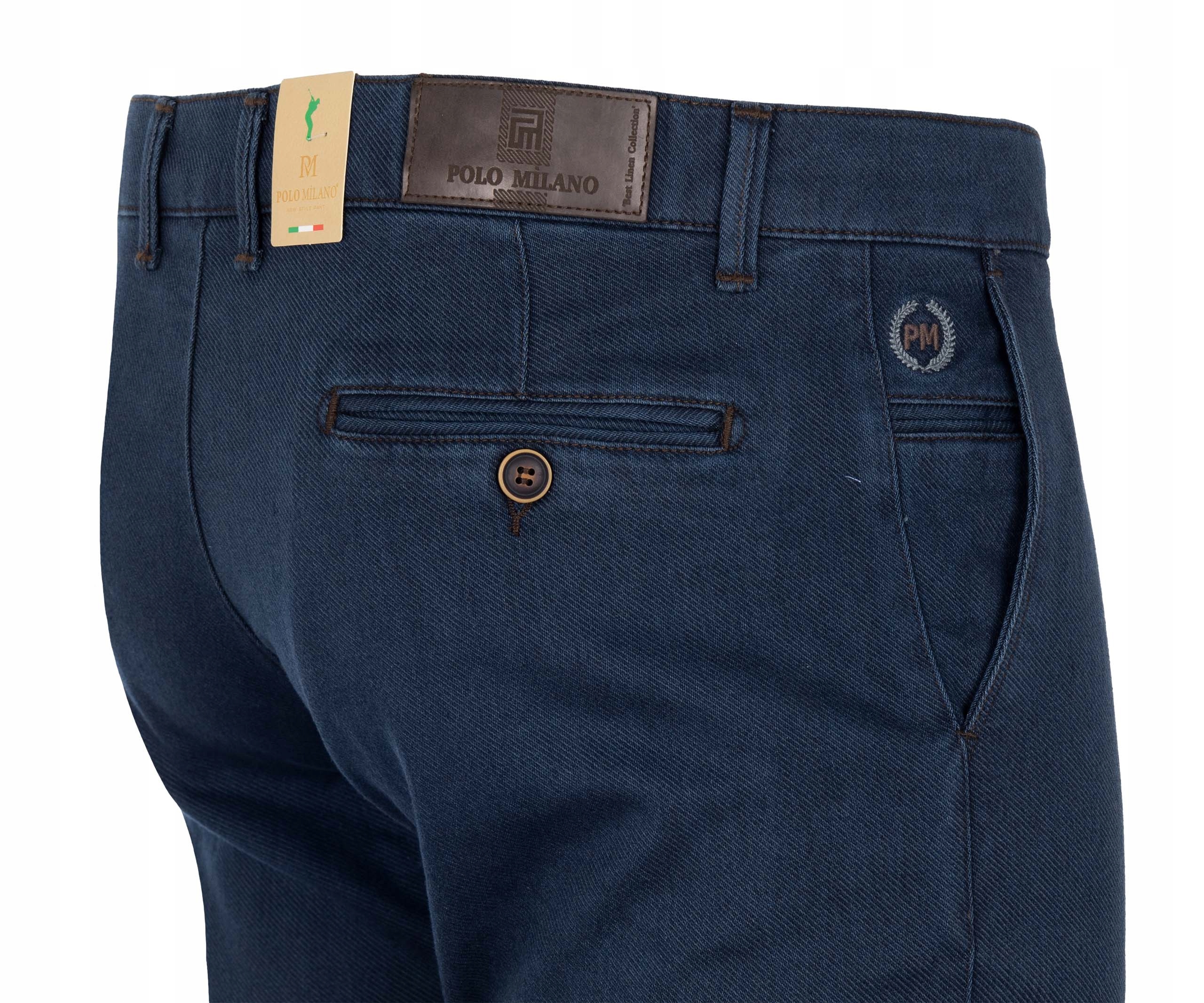 Spodnie męskie, materiałowe, chinosy W34 88cm slim niebieskie