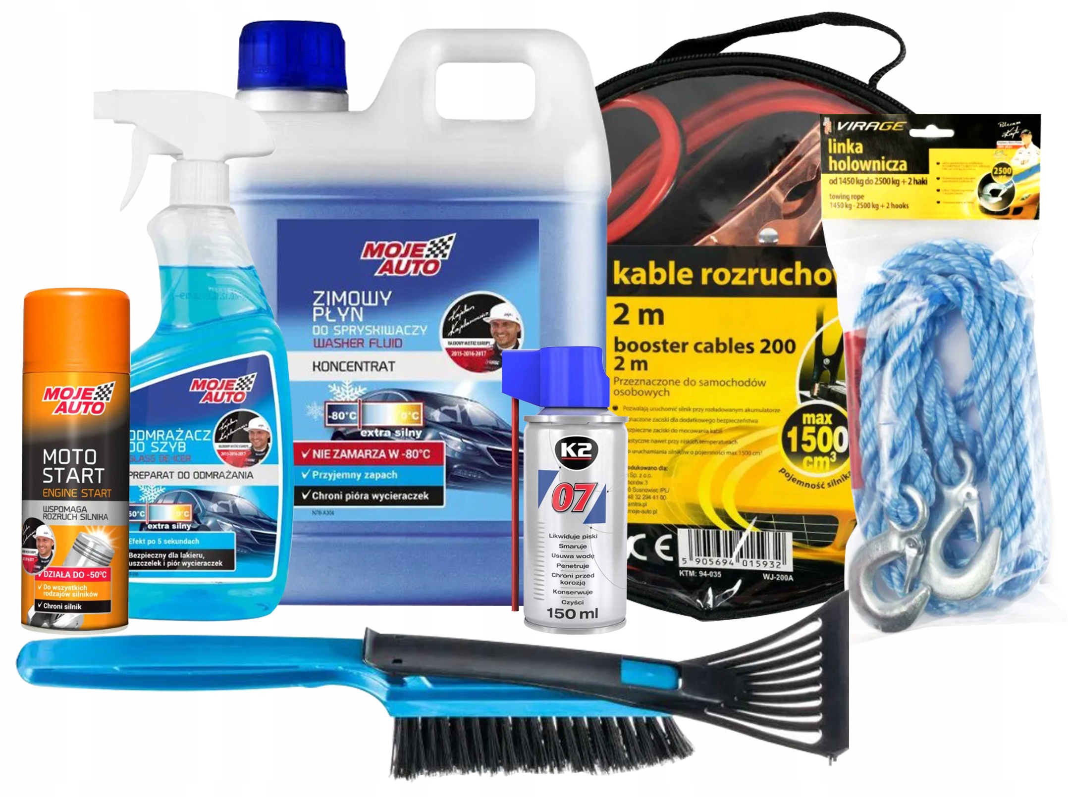 DUŻY ZIMOWY ZESTAW AWARYJNY SAMOSTART ODMRAŻACZ