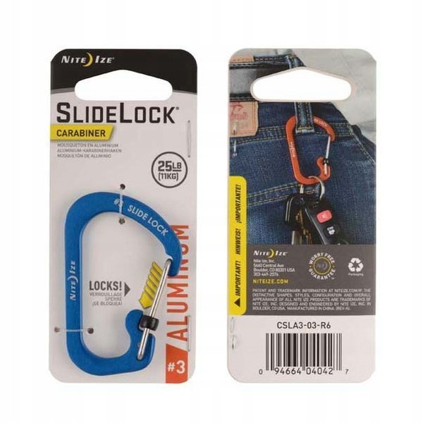 Nite Ize Karabińczyk SlideLock Carabiner Aluminum #3 Niebieski