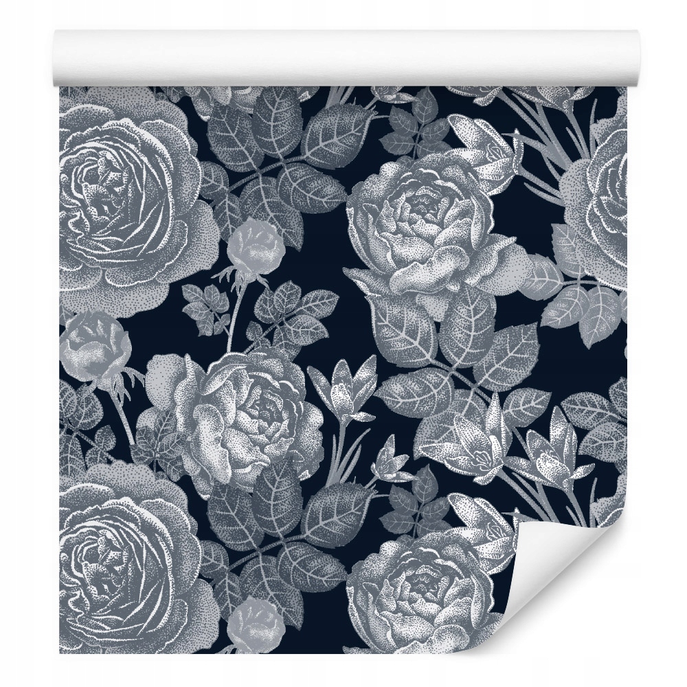 Vintage tapeta růže listy rostliny příroda obývací pokoj