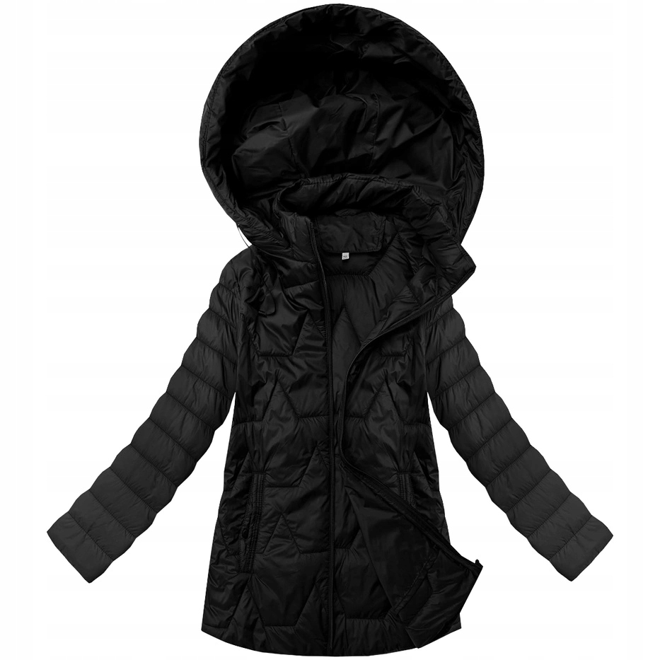 Prošívaná Bunda Plus Size 16M9263 Černá 50