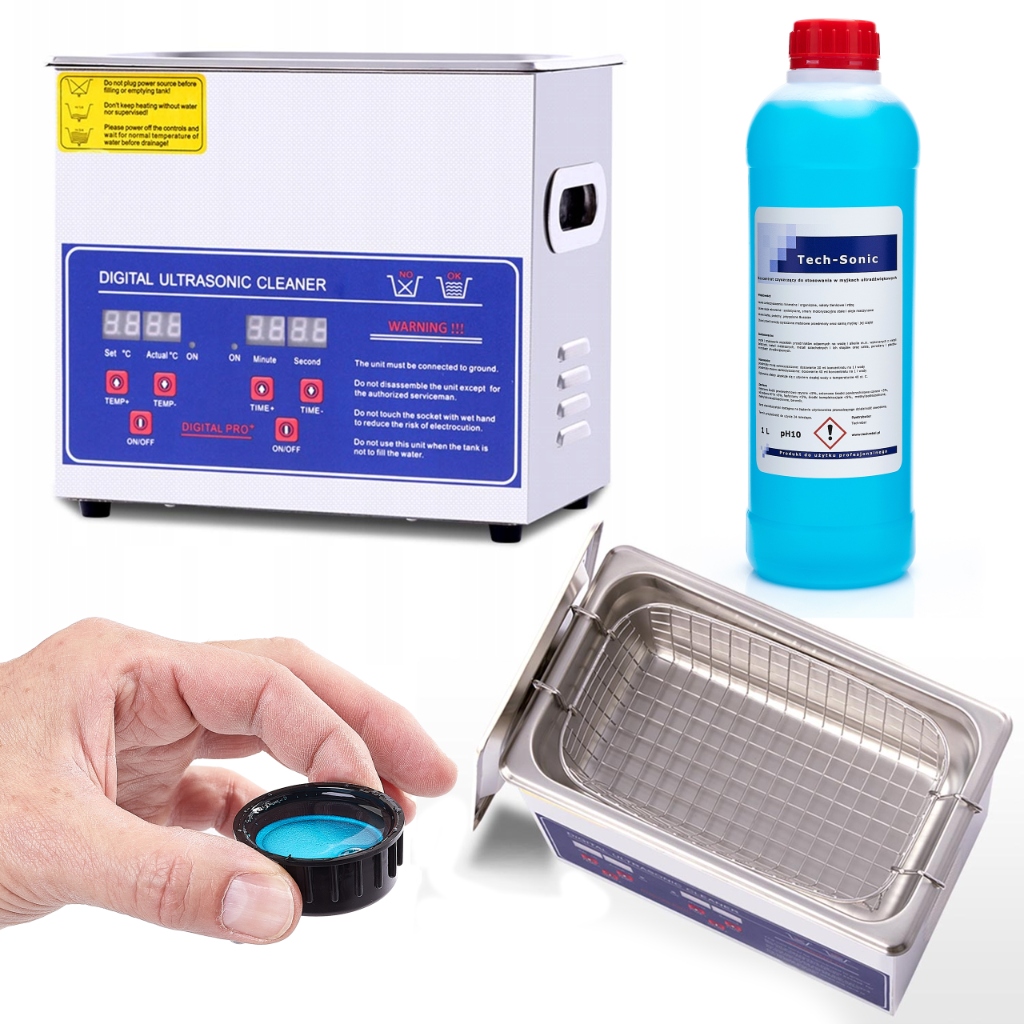 Sonická Ultrazvuková Čistička S Ohrievačom 220W 3,2L PS-20A Kvapalina TechSonic 1L