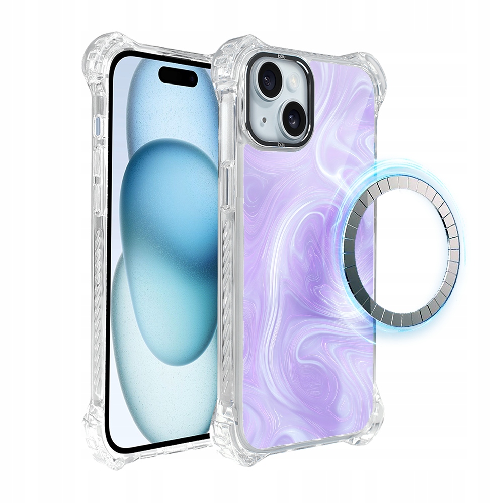 Pouzdro pro iPhone 15 Ibizu DropGuard Ultra s MagSafe, levandulovým vírem