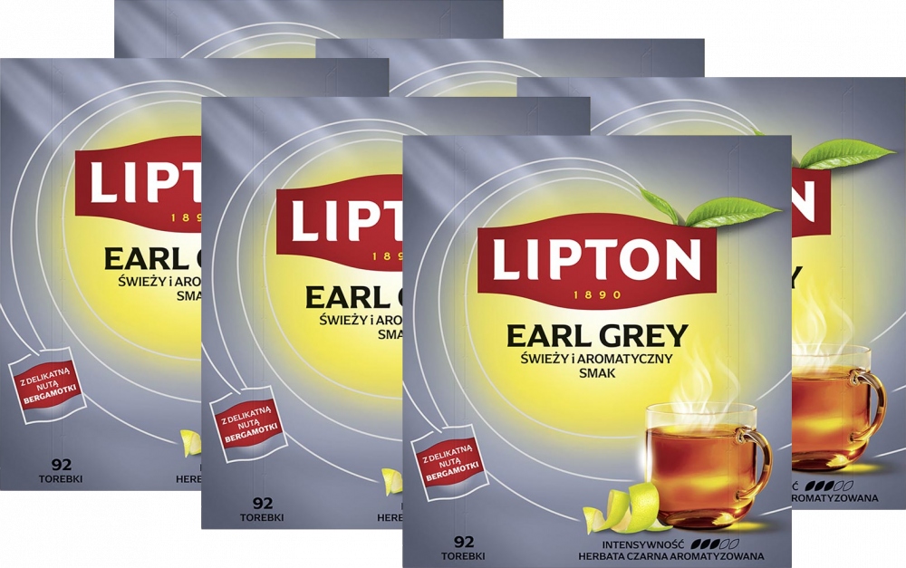 Herbata Lipton Earl Grey Lemon 92 torebki x6