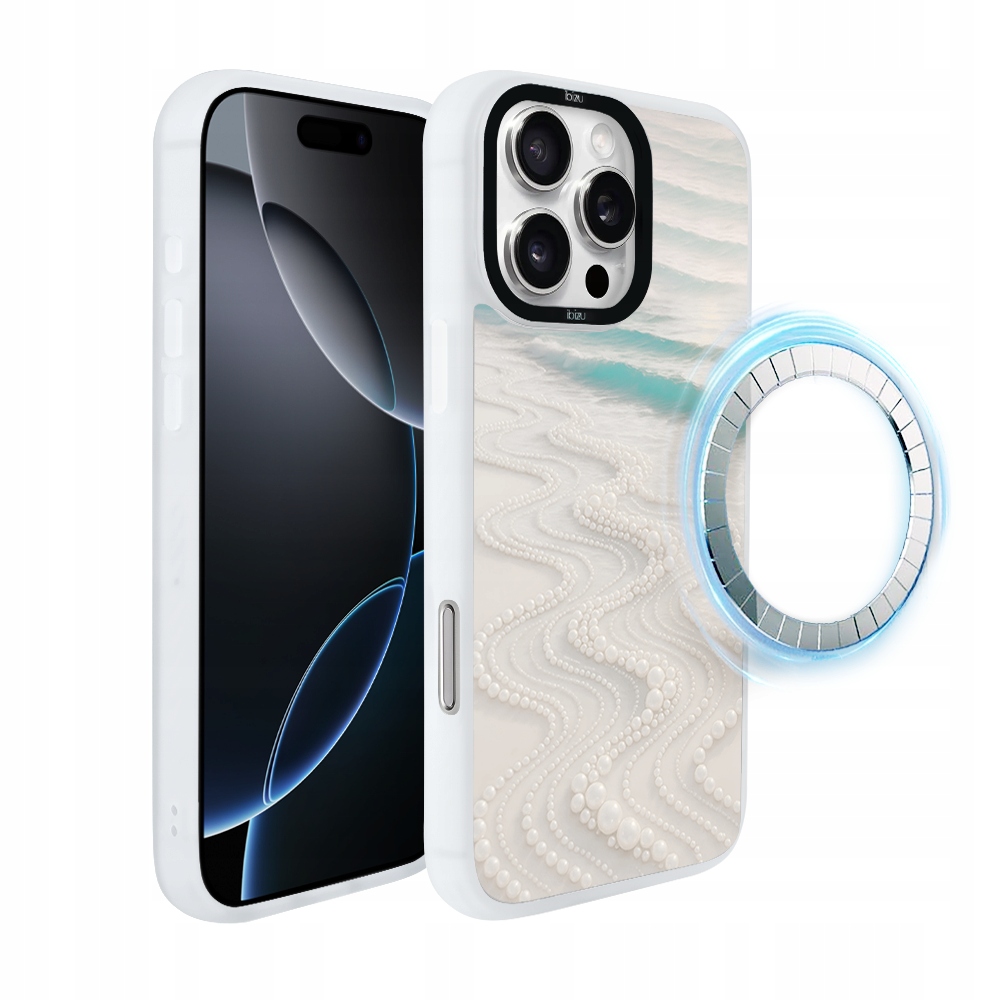 Pouzdro pro iPhone 16 Pro Max Ibizu DropGuard Matt s MagSafe, korálová pláž, bílá
