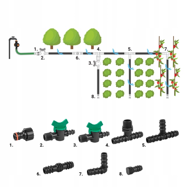 Zestaw akcesoriów do linii kropl. 16mm - 42 szt. Kod producenta DSWA20-SET2