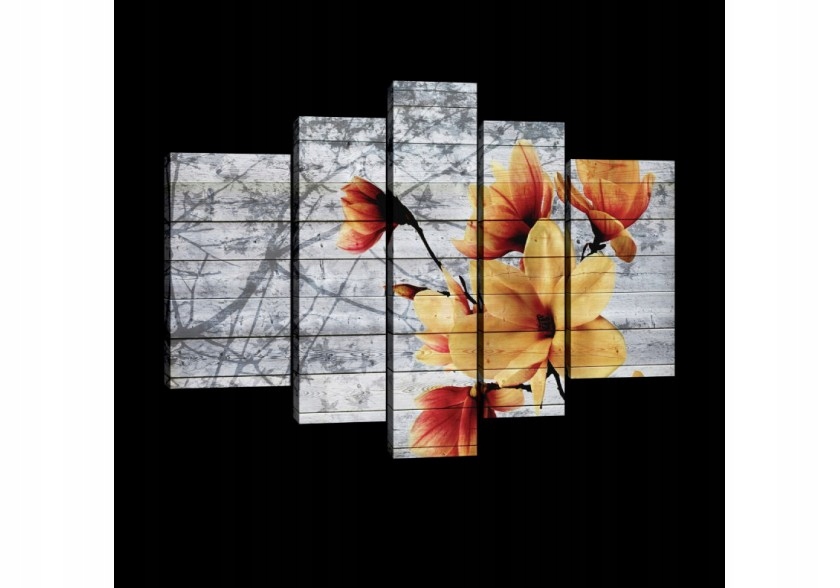 Obraz 170x100 Květiny magnolie jaro jemnost teplo textura dřevo