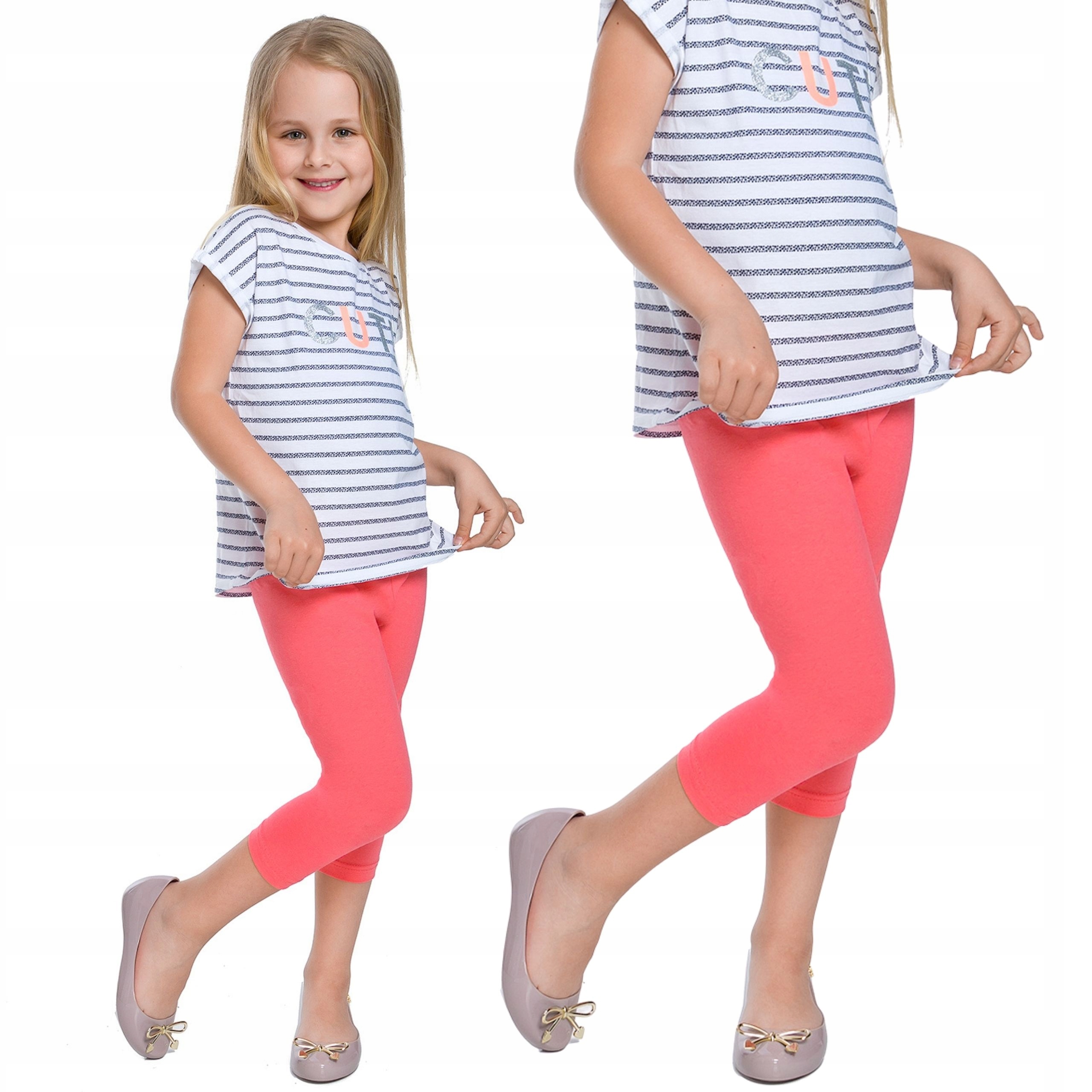 

Legginsy Dziecięce 3/4 Getry Rybaczki Koralowe 128