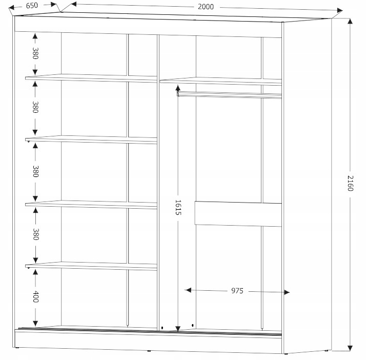 Szafa przesuwna ASTON 1, Meble do Sypialni ASTON, Szarobeżowy/Dąb Olejowany Marka KING-Meble