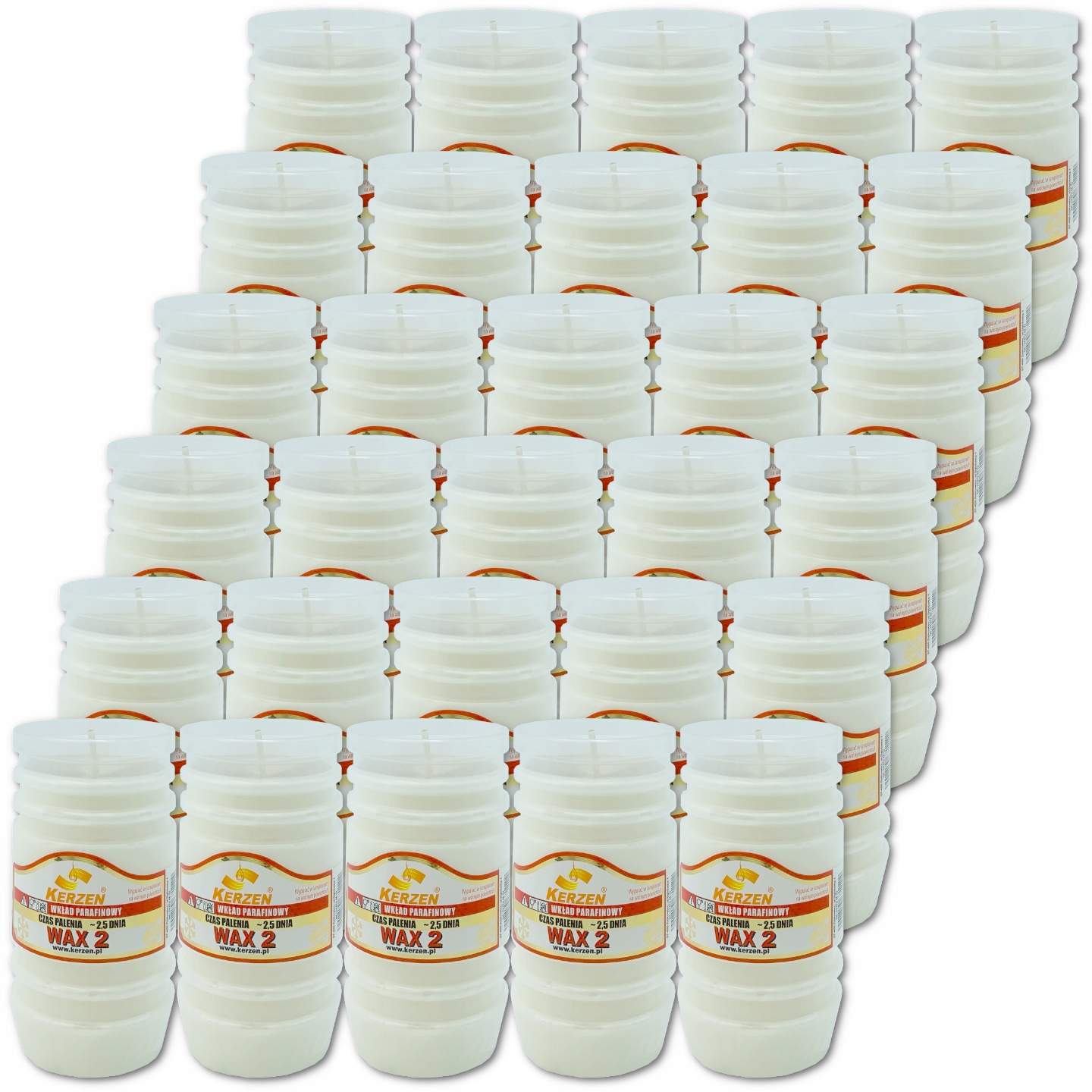 

Wkłady do zniczy parafinowe Kerzen Wax 2 60h 30szt