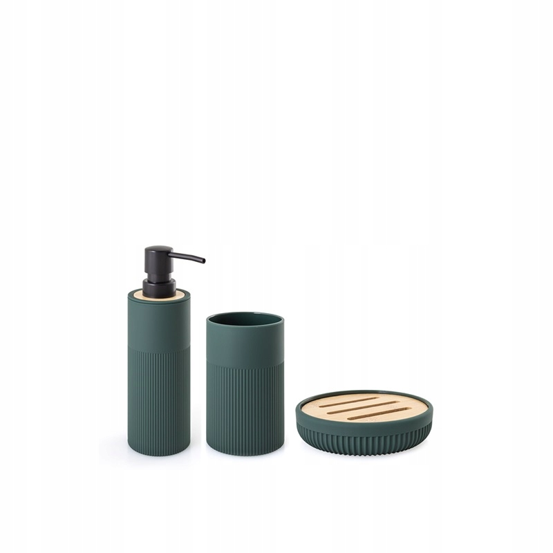 Koupelnová sada do koupelny Frida z zeleň plastu, lahvová