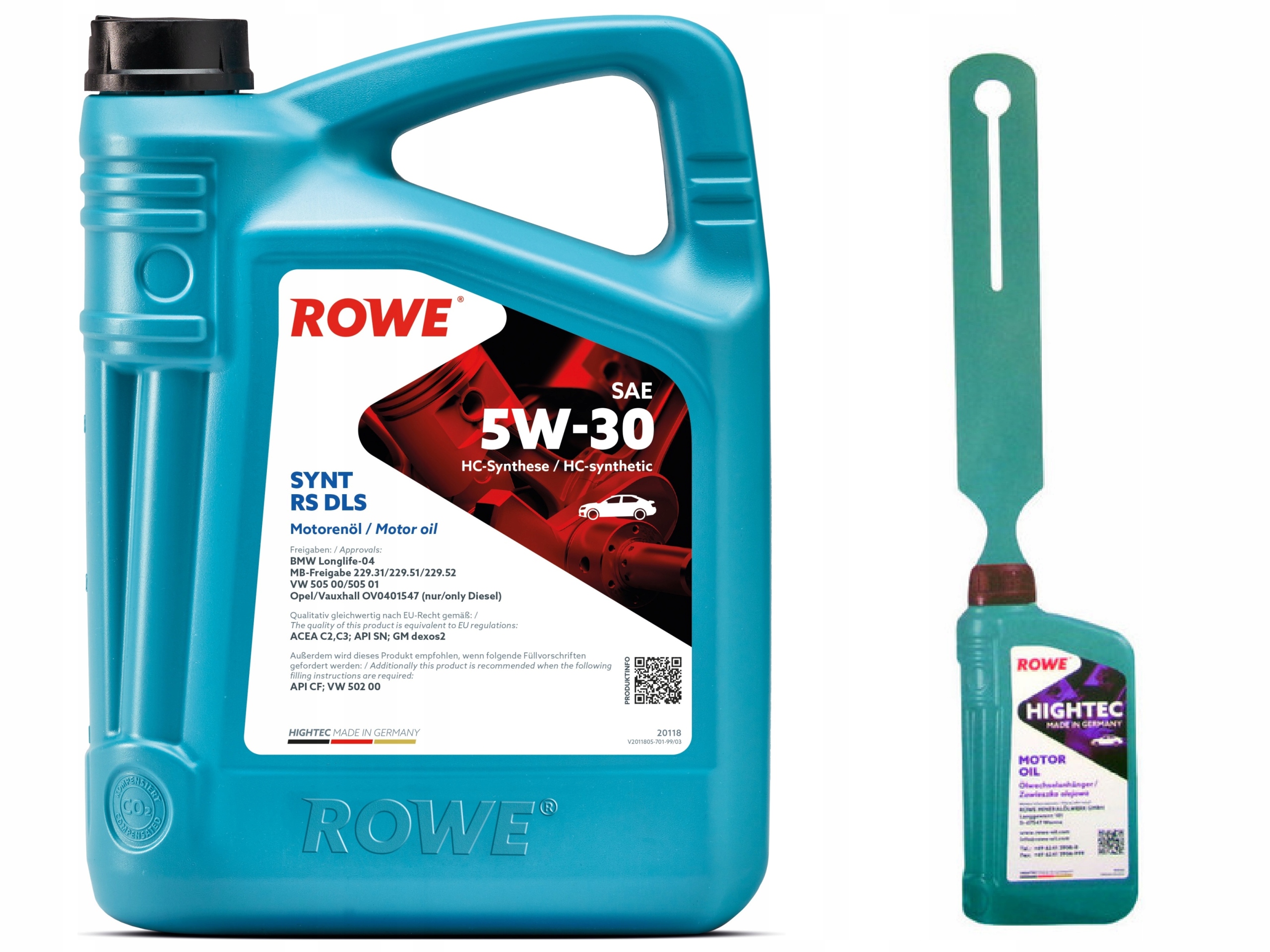 Niemiecki Olej Rowe Syntetic Syntetyk 4L 4 Litry 5W30 Rs Dls Sae 5W-30