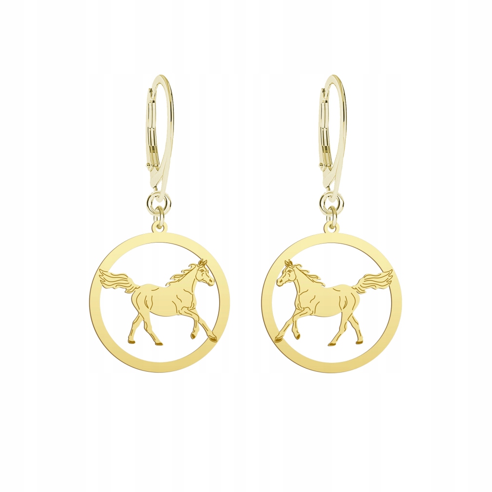 Náušnice Zlaté s arabským koněm 925 Dárek Šperky Žena Gravírování