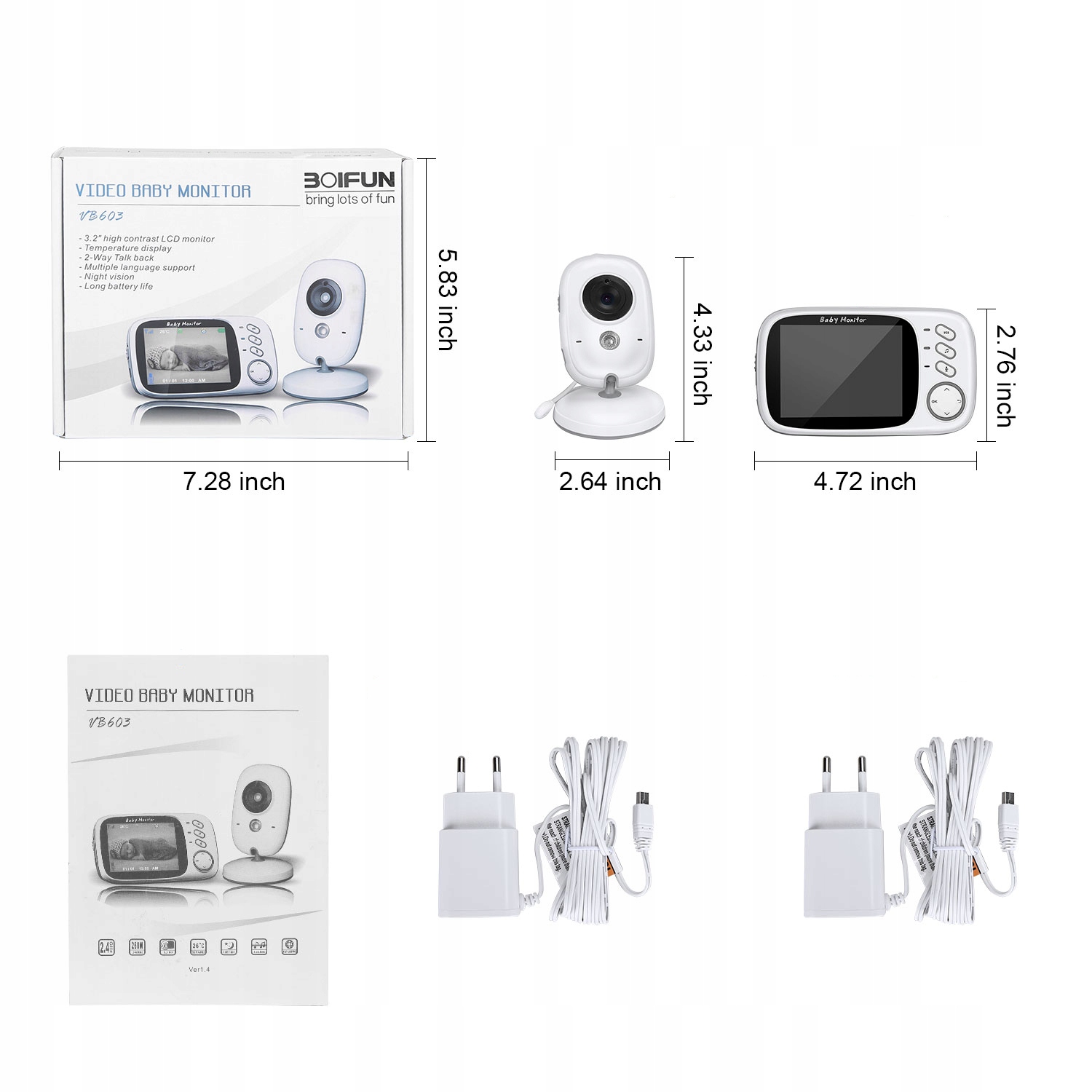 NIANIA ELEKTRONICZNA KAMERA NA ŻYWO 3.2"LCDx2 EAN (GTIN) 191491341748