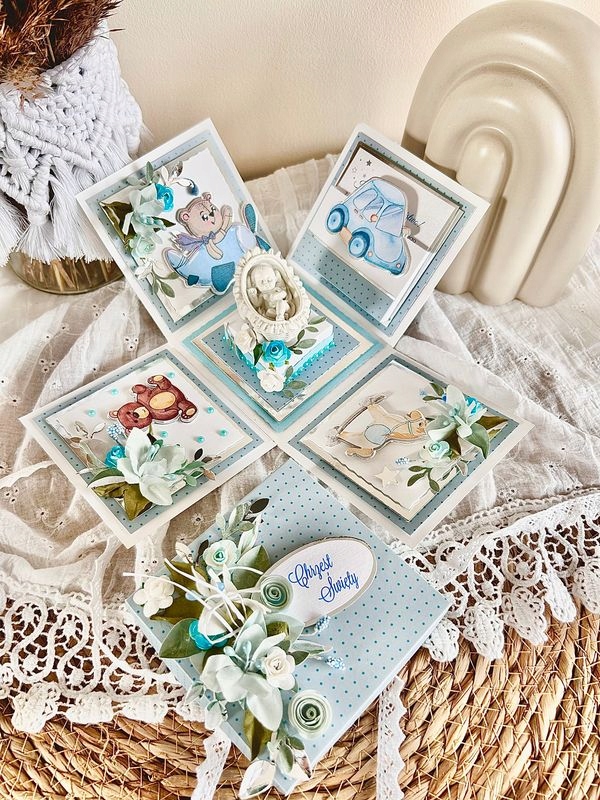 Suvenýr křtu přání na křtiny posvátný exploding box dárek