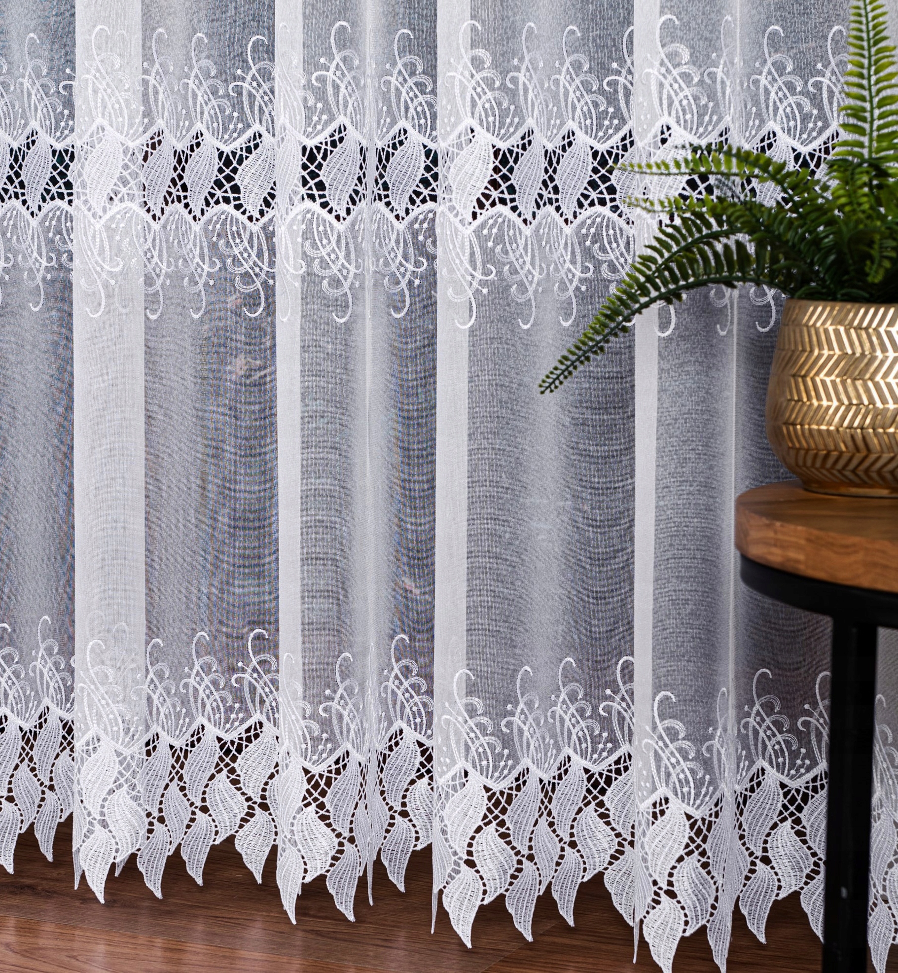 Mg Záclona markizet premium 9424 Enzo biela s guipure 400x250 s páskou