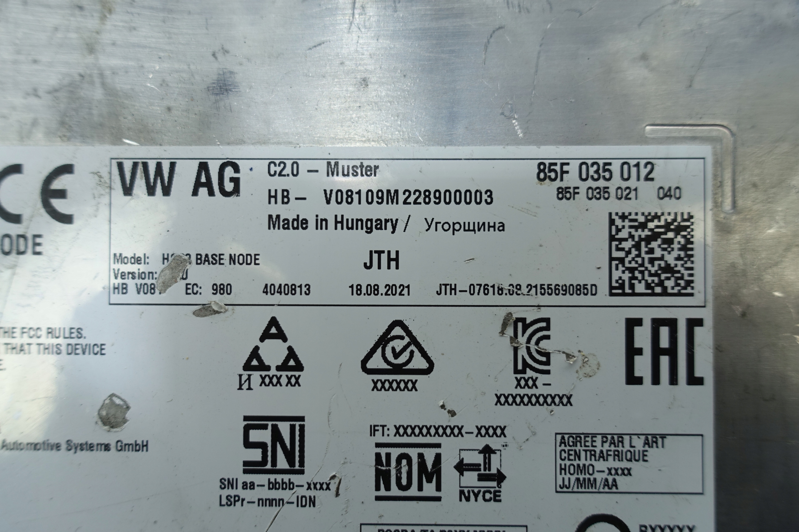 AMPLIFICATORE AUDI HCP3 BASE 85F035012 85F035021