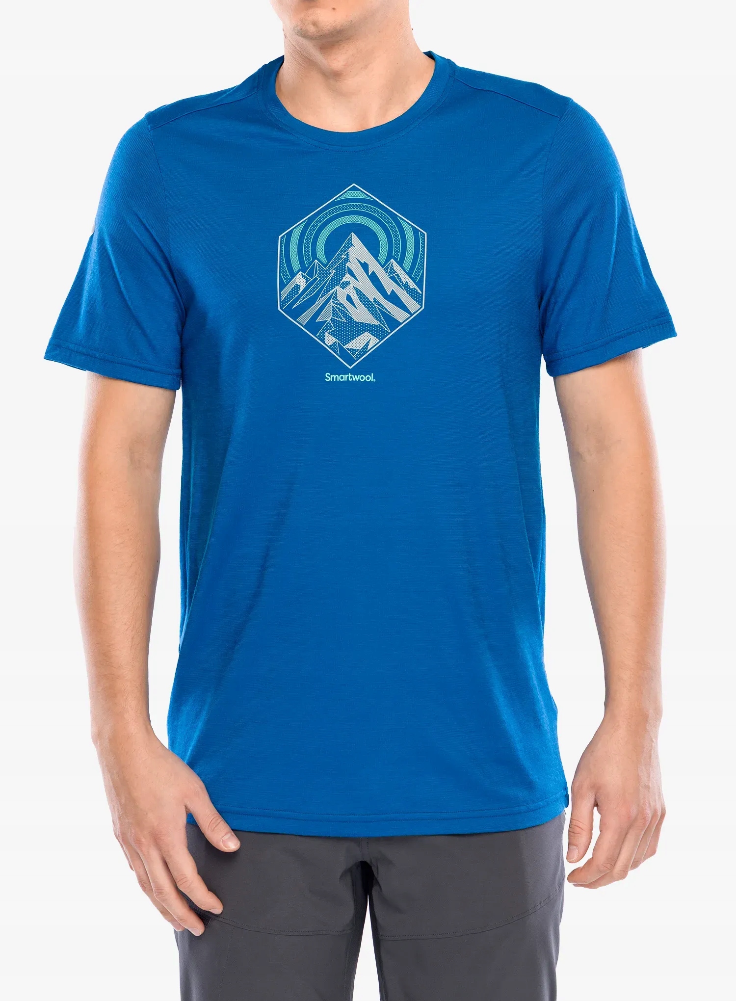 Merino tričko Smartwool Peak Energy Active Ss Graphic Tee nival blue XL