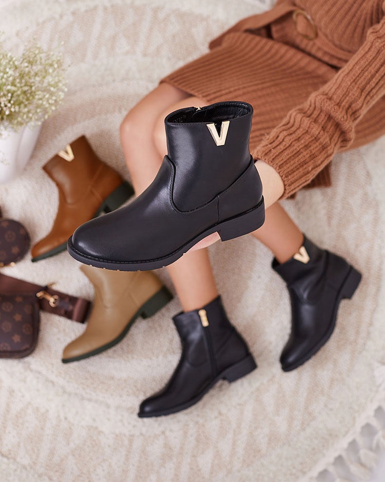 CZARNE BOTKI DAMSKIE PERFOLER 36 Rozmiar 36