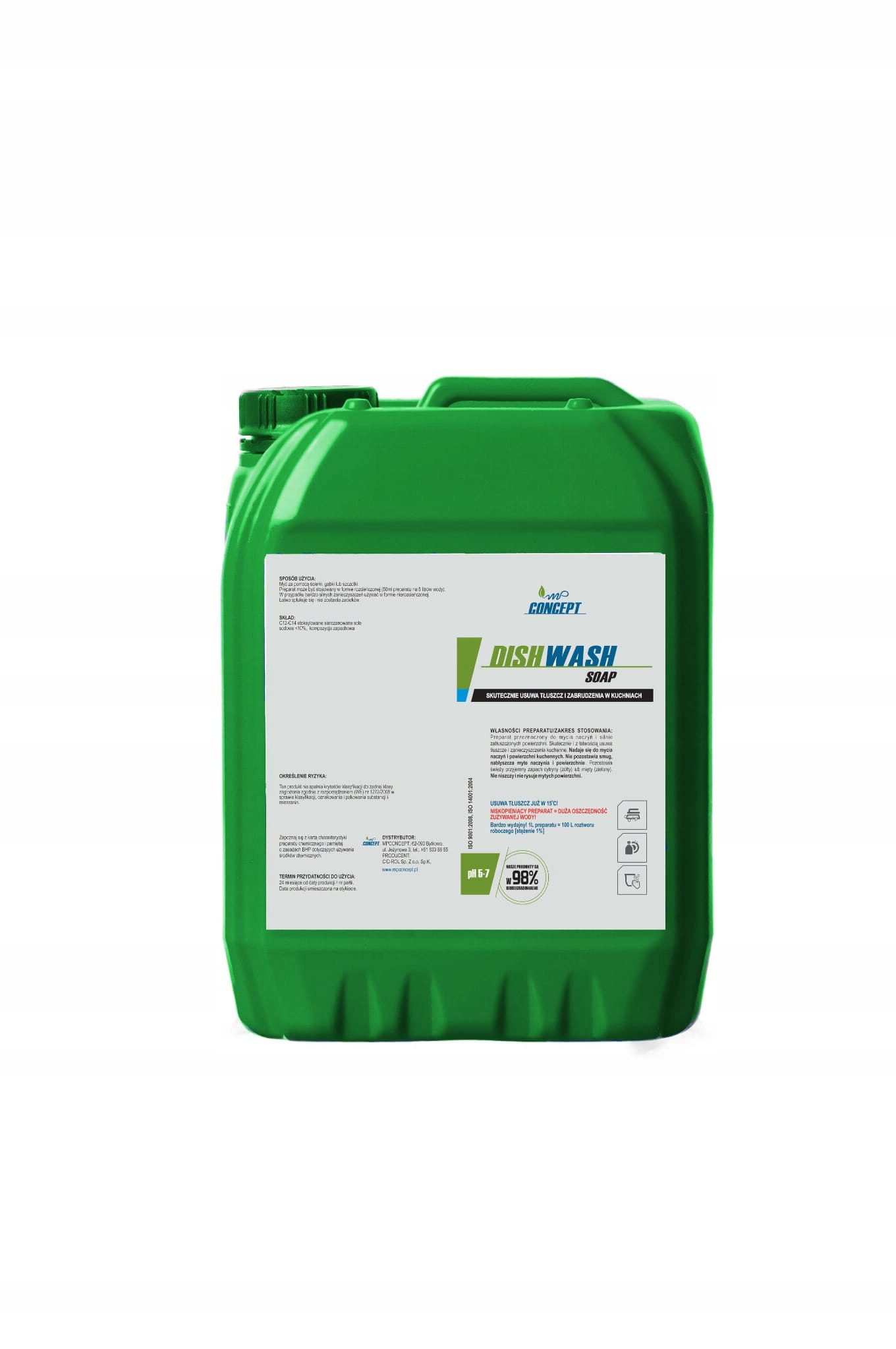 Levně Koncentrát v tekutém prostředku na mytí nádobí Horeca Dish Wash Soap MPConcept 5L