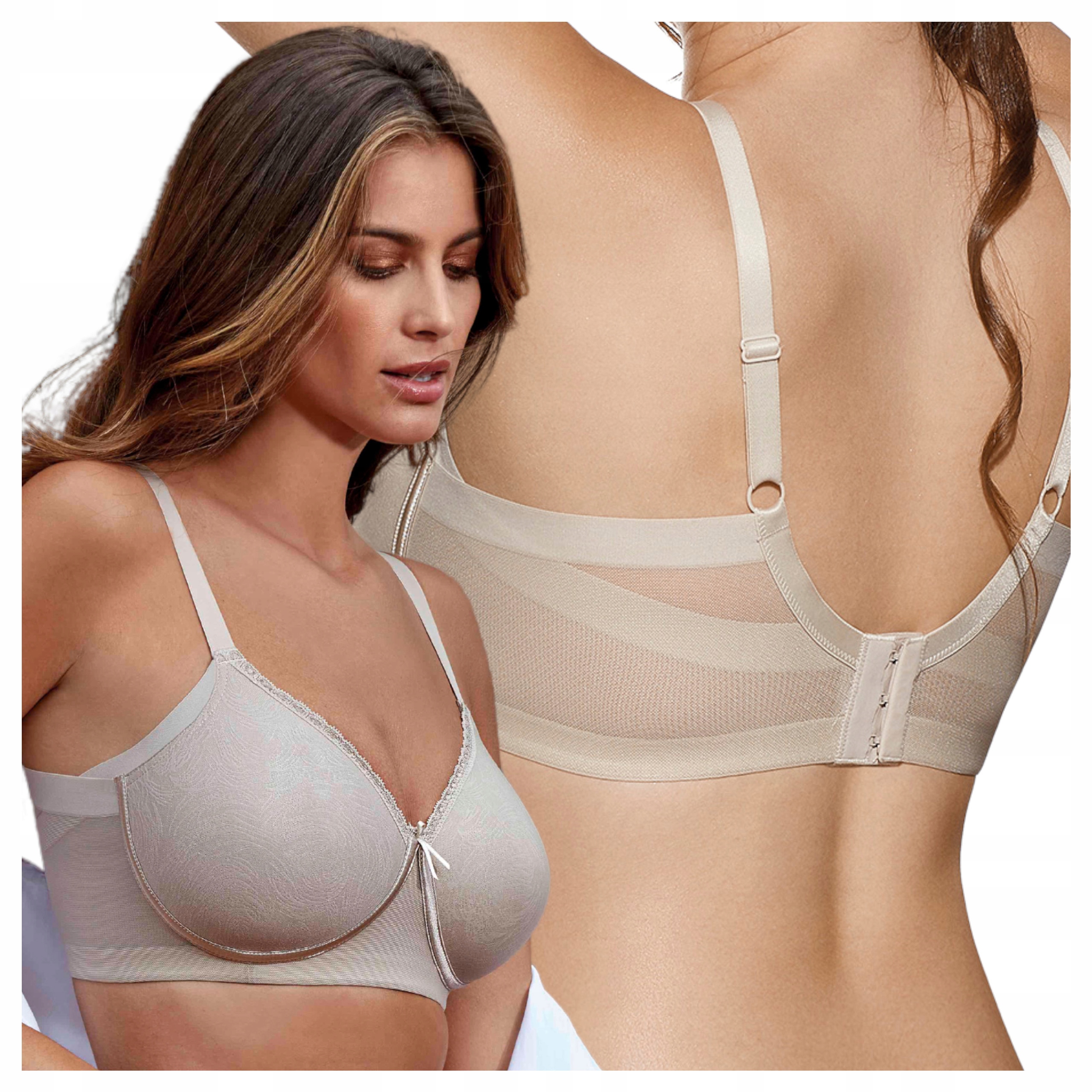 Vyztužená korekční podprsenka Speciální hladké zpevnění Béžová 70C