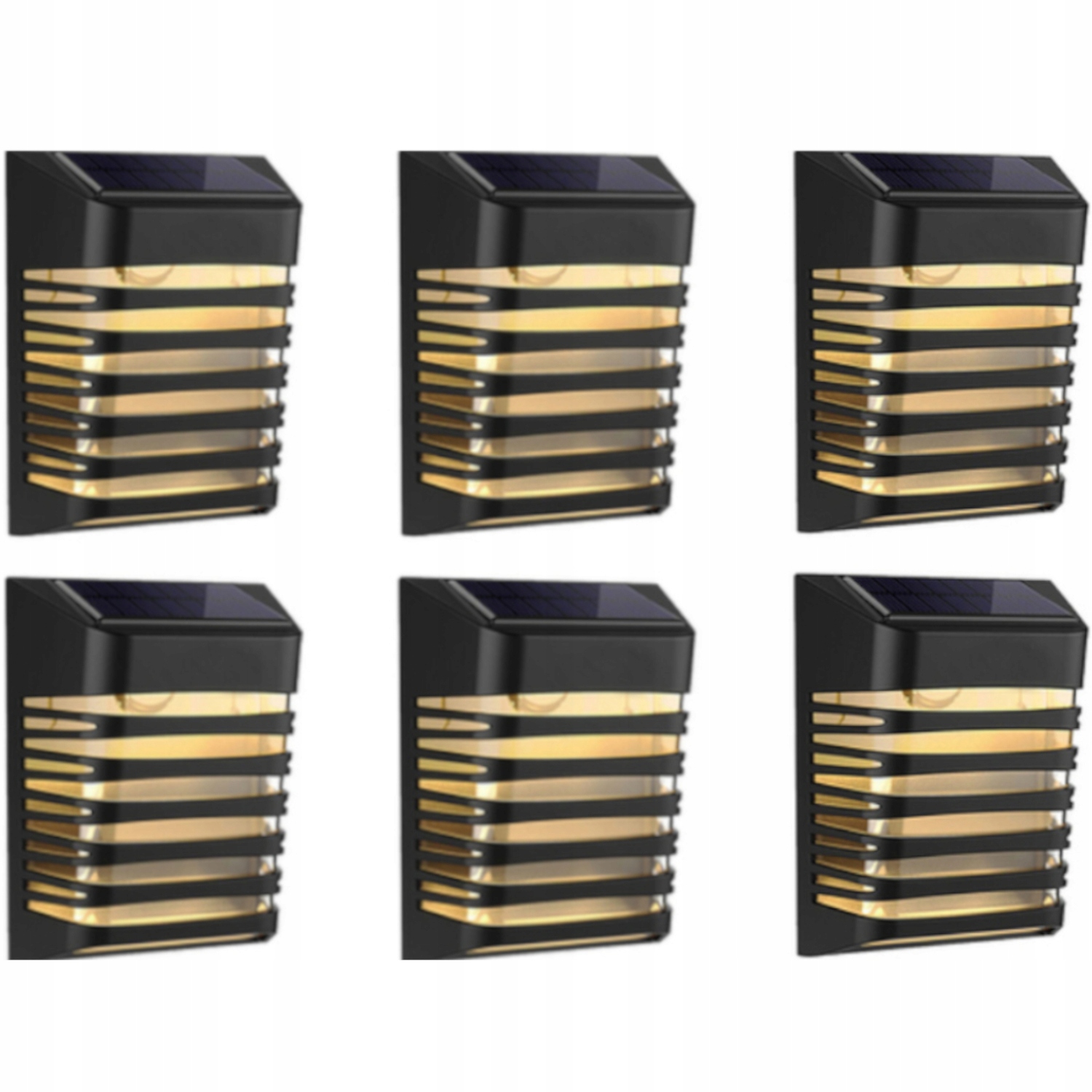 6 x Solární Led nástěnné svítidlo Solární zahradní lampa se senzorem soumraku